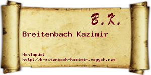 Breitenbach Kazimir névjegykártya